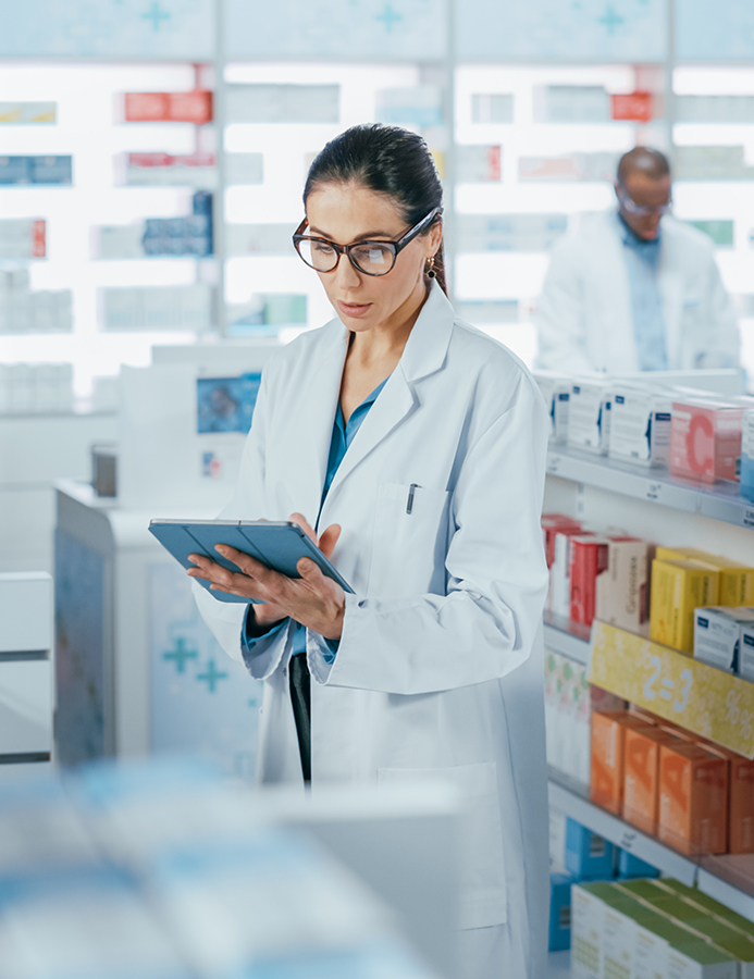 Woman working in a pharmacy